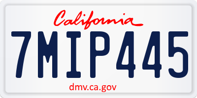 CA license plate 7MIP445