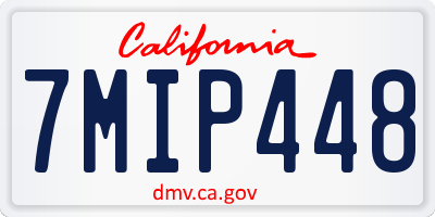 CA license plate 7MIP448