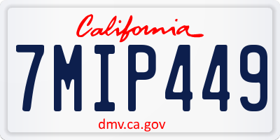 CA license plate 7MIP449