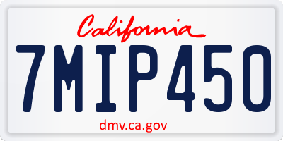 CA license plate 7MIP450