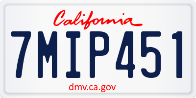CA license plate 7MIP451
