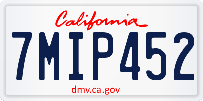 CA license plate 7MIP452