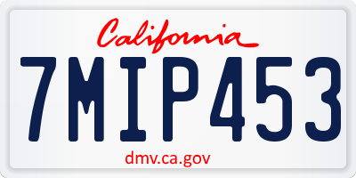 CA license plate 7MIP453