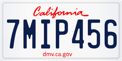 CA license plate 7MIP456