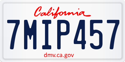 CA license plate 7MIP457