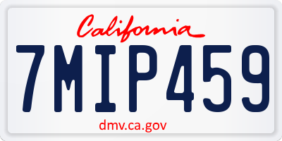 CA license plate 7MIP459