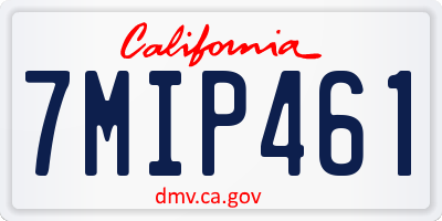 CA license plate 7MIP461