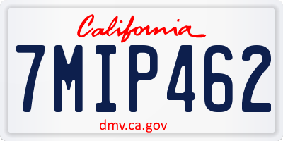 CA license plate 7MIP462