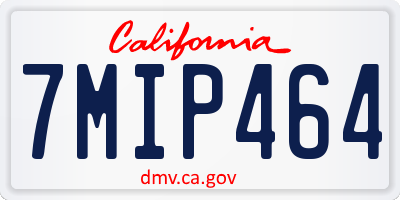 CA license plate 7MIP464