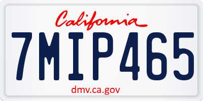 CA license plate 7MIP465