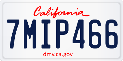 CA license plate 7MIP466