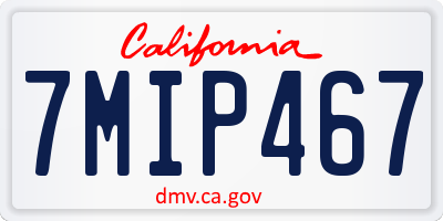 CA license plate 7MIP467