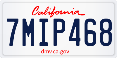 CA license plate 7MIP468