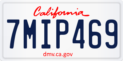 CA license plate 7MIP469