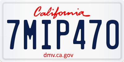 CA license plate 7MIP470