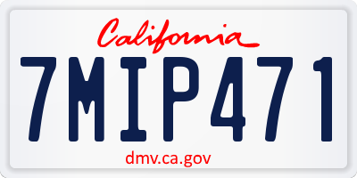 CA license plate 7MIP471