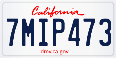 CA license plate 7MIP473