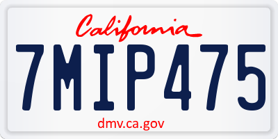 CA license plate 7MIP475