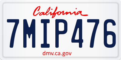 CA license plate 7MIP476