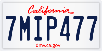 CA license plate 7MIP477
