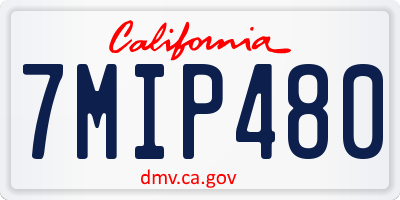 CA license plate 7MIP480