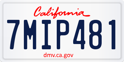 CA license plate 7MIP481