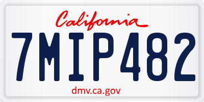 CA license plate 7MIP482