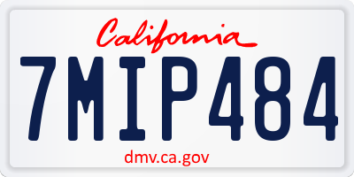 CA license plate 7MIP484