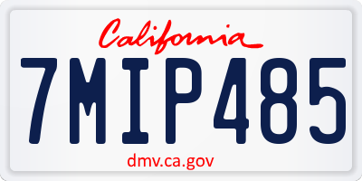 CA license plate 7MIP485