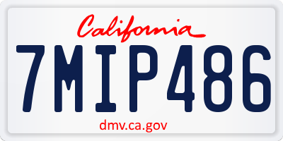 CA license plate 7MIP486