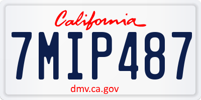 CA license plate 7MIP487