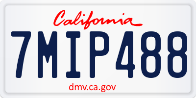 CA license plate 7MIP488