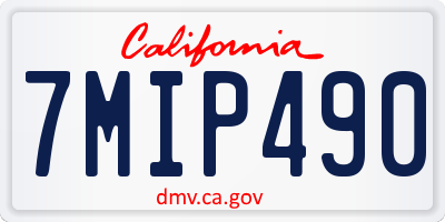 CA license plate 7MIP490