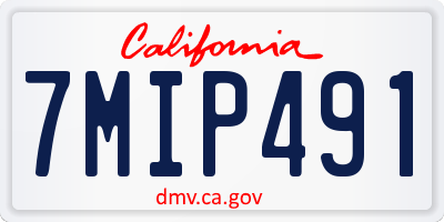 CA license plate 7MIP491