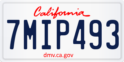 CA license plate 7MIP493