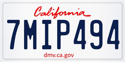CA license plate 7MIP494