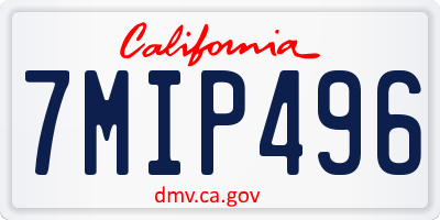 CA license plate 7MIP496