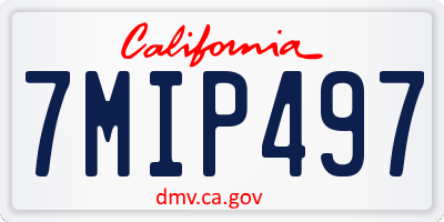 CA license plate 7MIP497