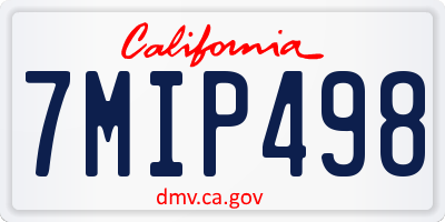 CA license plate 7MIP498
