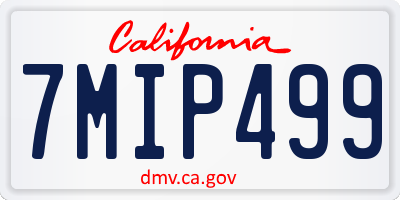 CA license plate 7MIP499