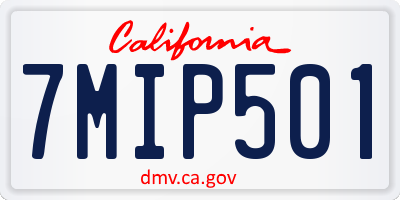 CA license plate 7MIP501