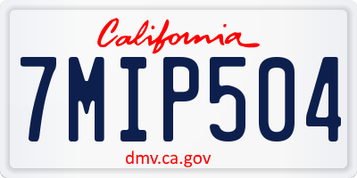 CA license plate 7MIP504