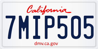 CA license plate 7MIP505
