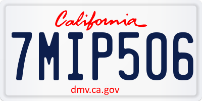 CA license plate 7MIP506