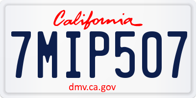CA license plate 7MIP507