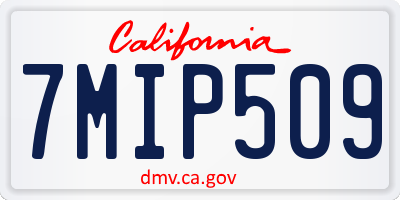 CA license plate 7MIP509