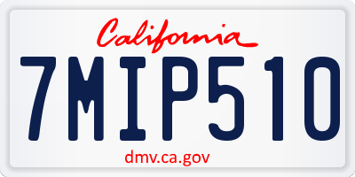 CA license plate 7MIP510