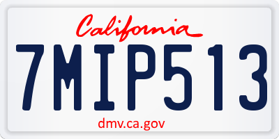 CA license plate 7MIP513