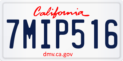 CA license plate 7MIP516
