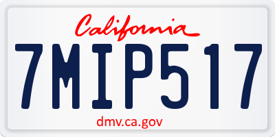 CA license plate 7MIP517